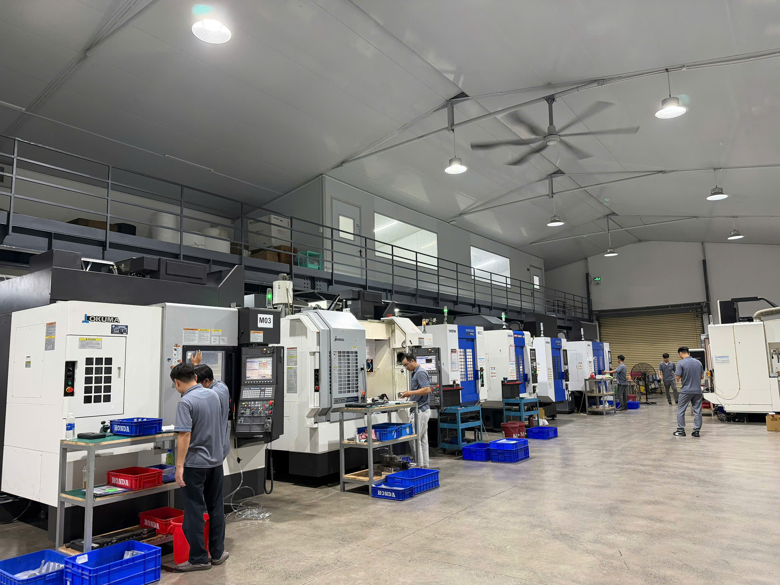 CNC machining area at the GT TECH factory
